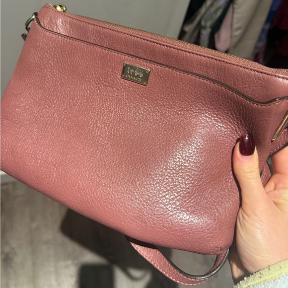 Coach Handbags - Coach Rosewood Pebbled Leather Crossbody with Gold Hardware
